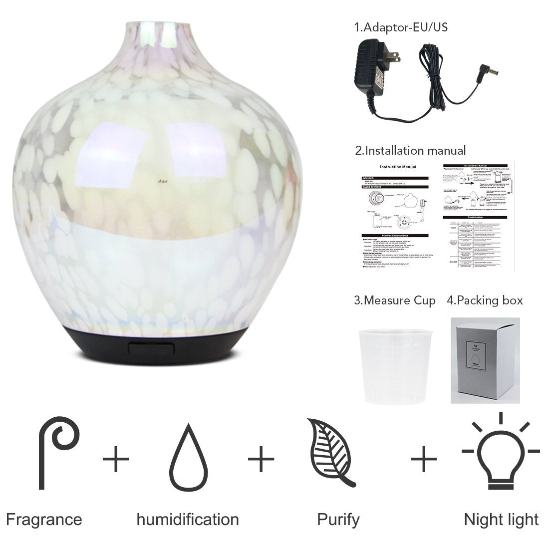 Ultrasonic Aroma Diffuser – Soft Glow Humidifying Mist