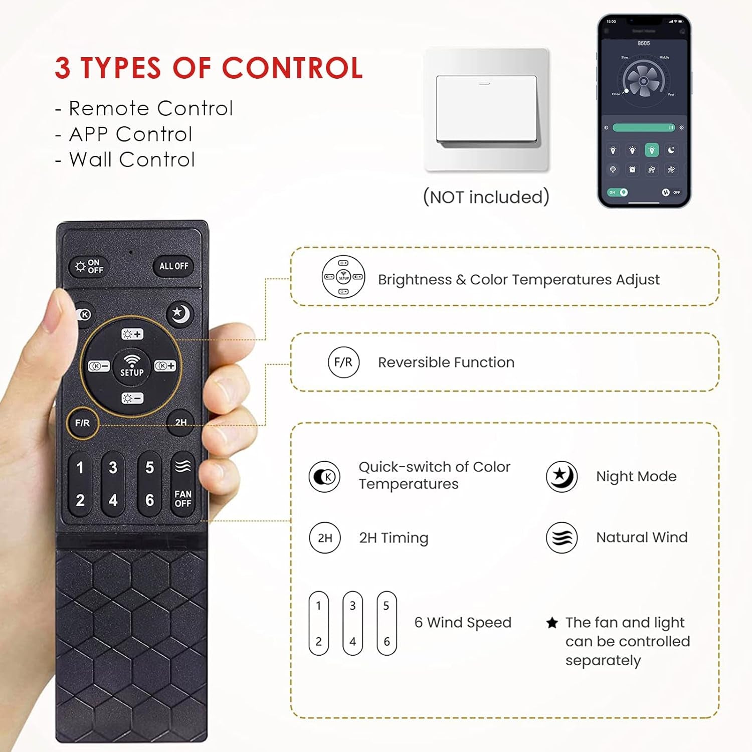 46 Inch Smart Flush Mount Ceiling Fan With Dimmable Lights