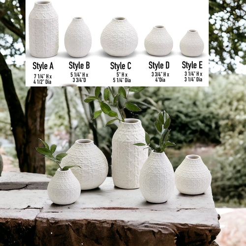 Handcrafted Textured Ceramic Vase Set – Modern Minimalist Decor